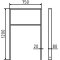 Lean-on hoop made of steel tube | Square tube, 80 x 20 mm | with cross bar | total width: 750 mm | hot-dip galvanized